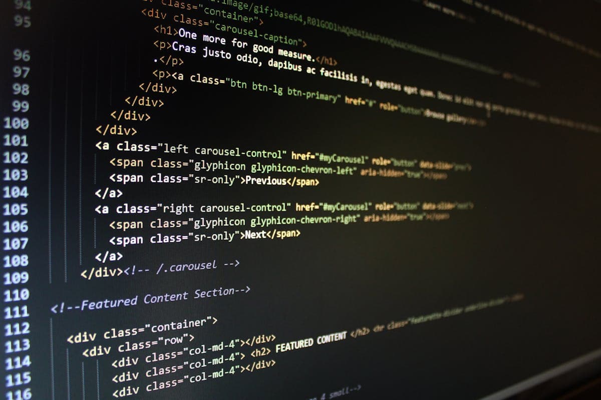 HTML code on computer screen — symbolizing digital presence and web development