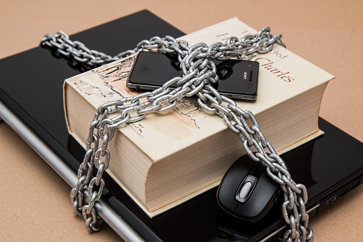 Lock and chain on computer — symbolizing security and vendor risk in the AI chain